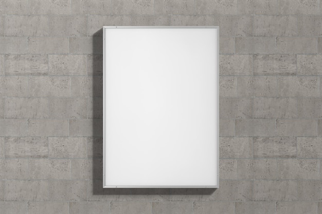 A blank white poster on a wall