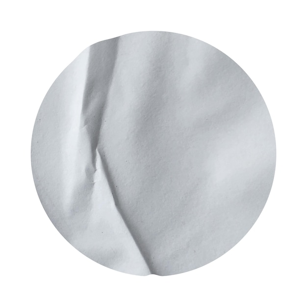 Пустая белая круглая бумажная наклейка, изолированная на белом фоне с вырезанной дорожкой