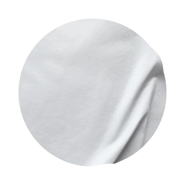 Пустая белая круглая бумажная наклейка, изолированная на белом фоне с вырезанной дорожкой