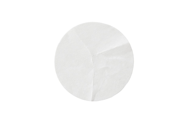 Blank white round paper sticker label isolated on white background with clipping path