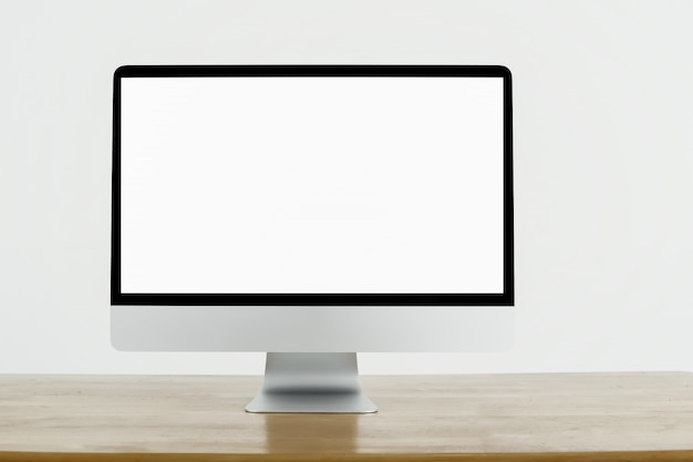 Photo blank white screen computer display