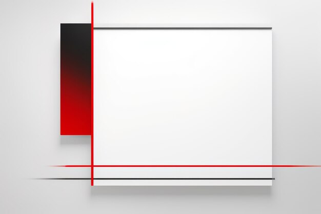 a blank white sheet of paper with red and black lines