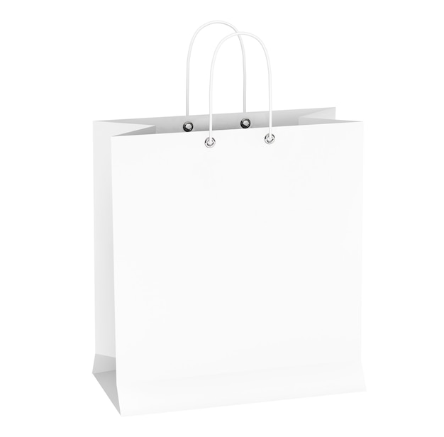 Blank White Shopping Bag on a white background