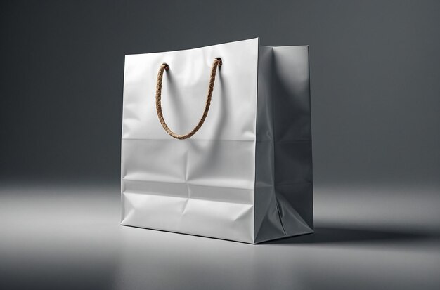 blank white shopping paper bag 3d rendering
