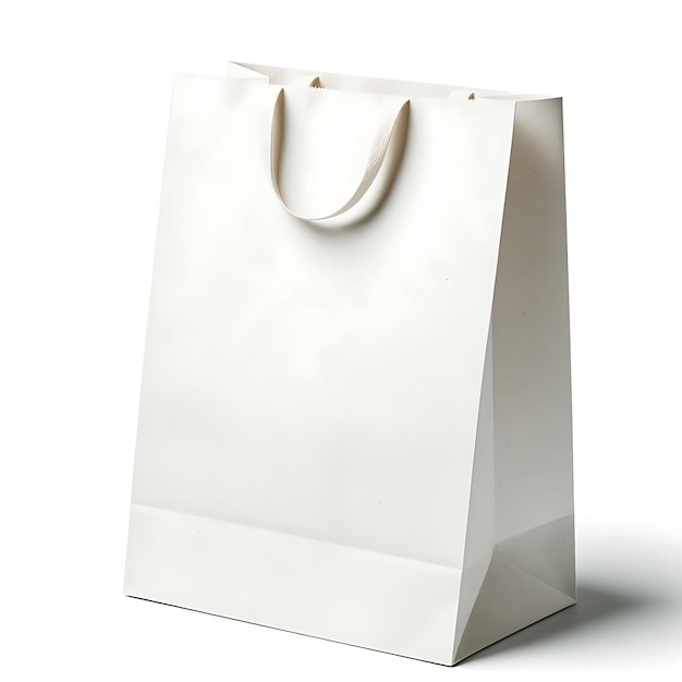 blank white shopping paper bags isolated on white mockup blank