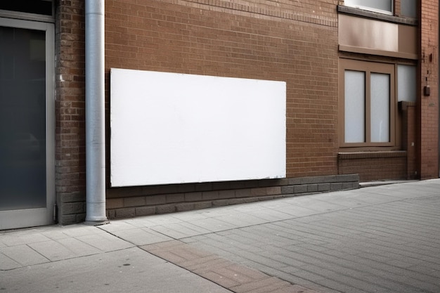 a Blank white sign board mockup isolated outside AI Generative