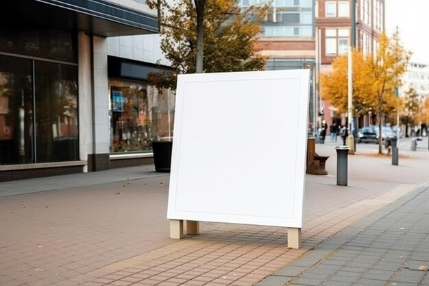 a Blank white sign board mockup isolated outside AI Generative