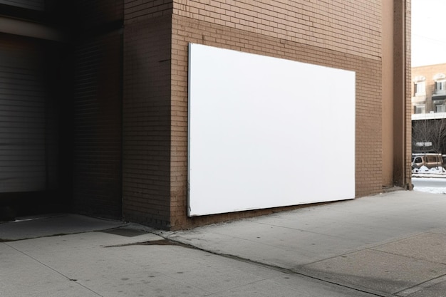 a Blank white sign board mockup isolated outside AI Generative