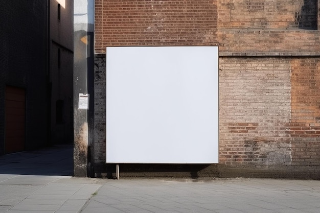 a Blank white sign board mockup isolated outside AI Generative