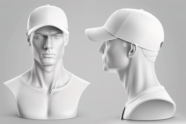 空白の白いスナップ フィット帽子空のファッション テンプレート デザイン