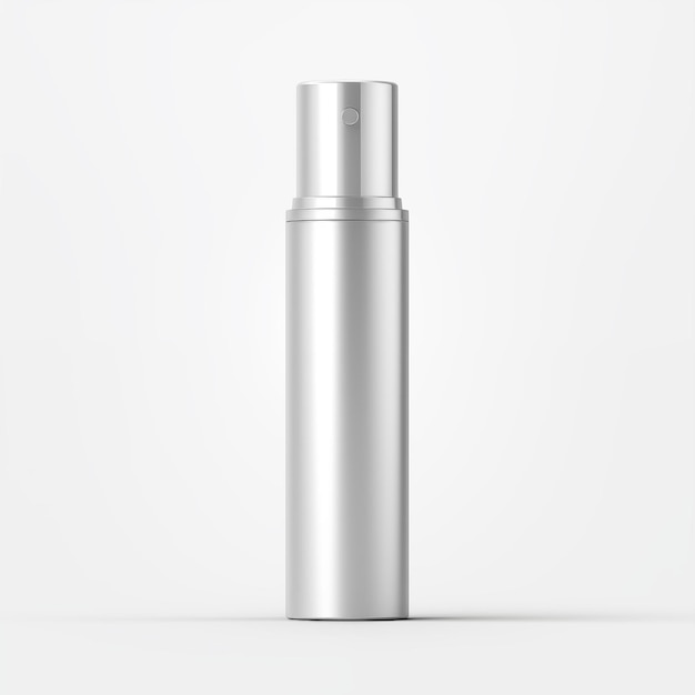 Blank white spray cosmetic bottle product mock up isolated on white background