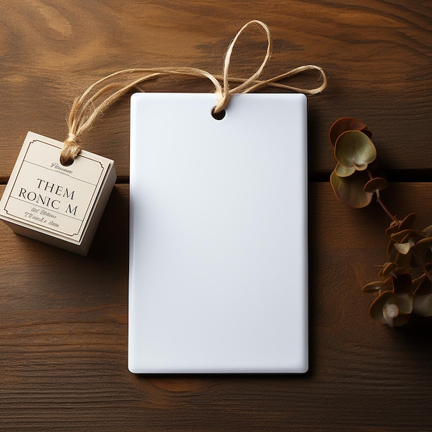 Blank white square label mockup