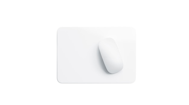 Photo blank white square mouse pad  front view, isolated