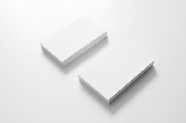 Blank white stacks of business cards