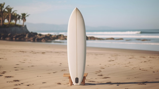 Blank White Surfboard Photo