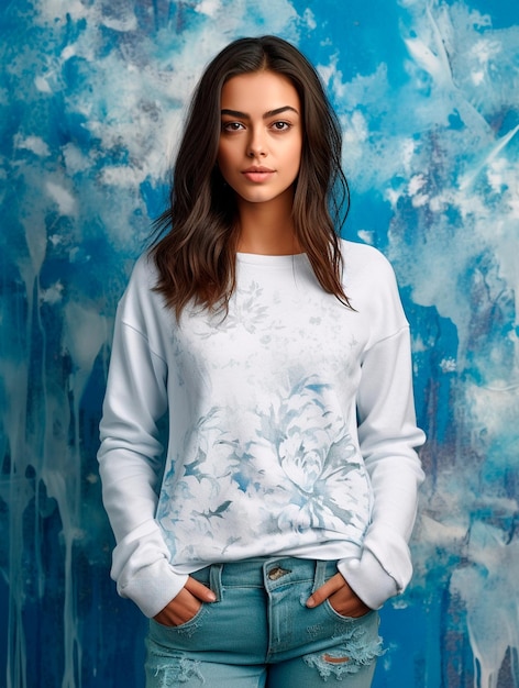 Premium AI Image | Blank white sweatshirt for mockup design