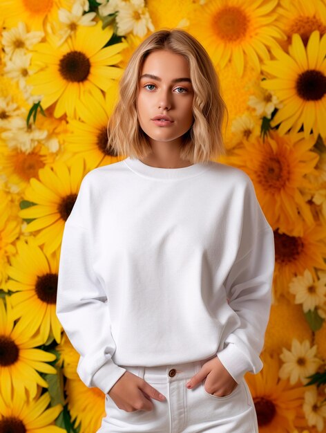 Blank white sweatshirt for mockup design