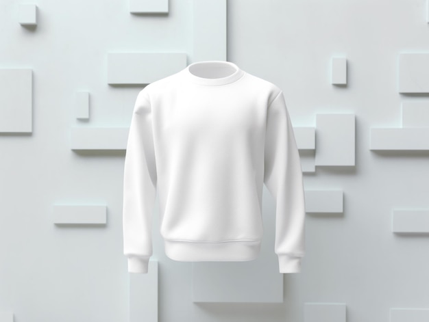흰색 배경 생성 AI에 빈 흰색 스웨트셔츠 모형