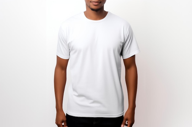 blank white t shirt mockup with copy space on studio background design clothes print Ai generated