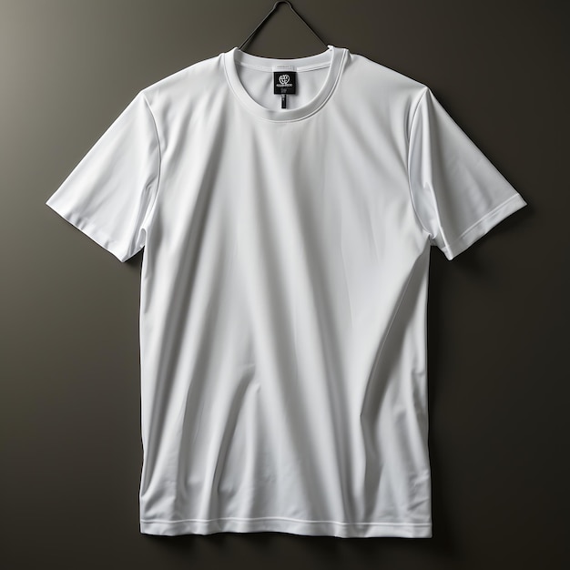 Blank White T shirt with Hanger Isolated on Black Background Short Sleeve T shirt
