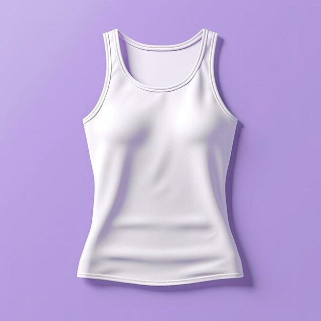 Foto blank white tank top op paarse achtergrond generatieve ai