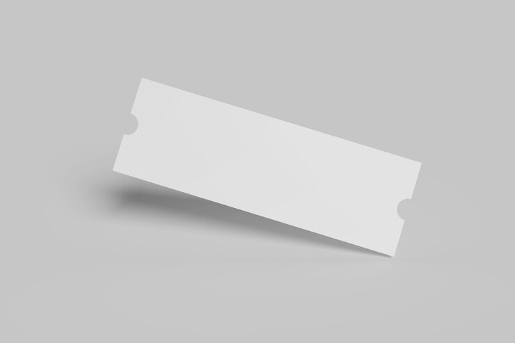 Photo blank white ticket mockup