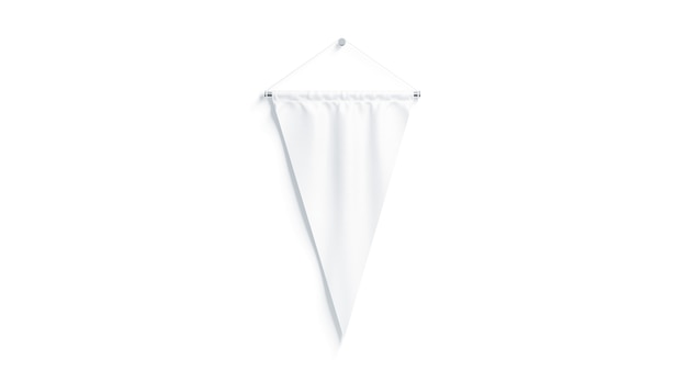 Blank white triangular pennant , isolated