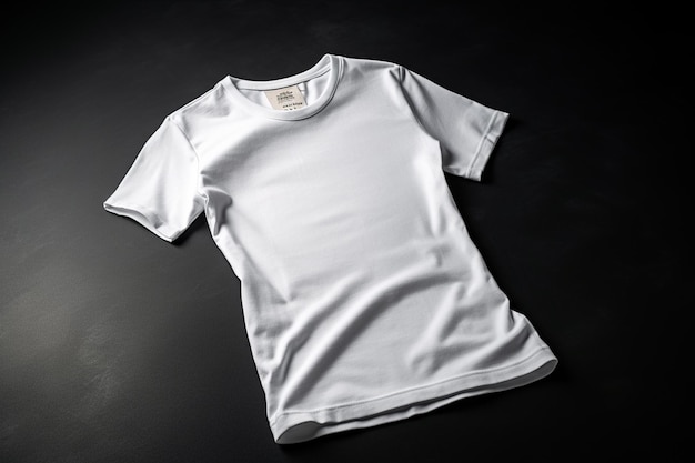 Blank white tshirt on black background Mockup for design