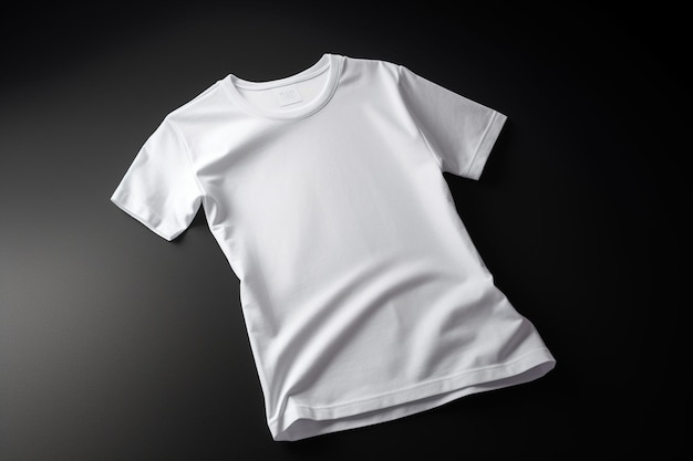 Blank white tshirt on black background Mockup for design