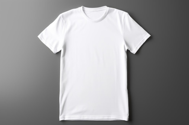 Blank White Tshirt on Gray Background