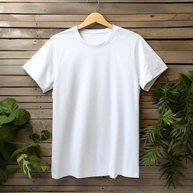 고해상도 티셔츠 고품질에 초점을 맞춘 모형 디자인을 위한 빈 흰색 티셔츠