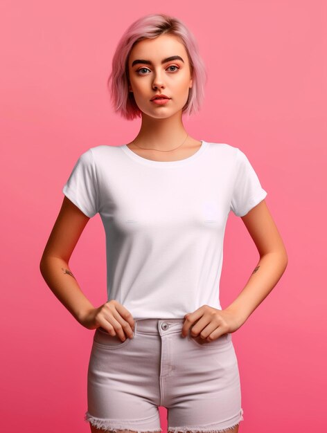 Photo blank white tshirt for mockup design