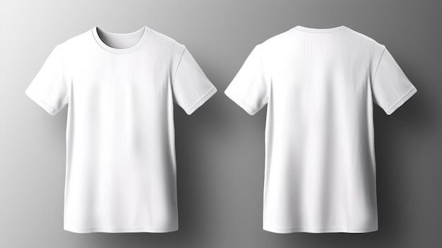 Blank white tshirt mockup front and back view