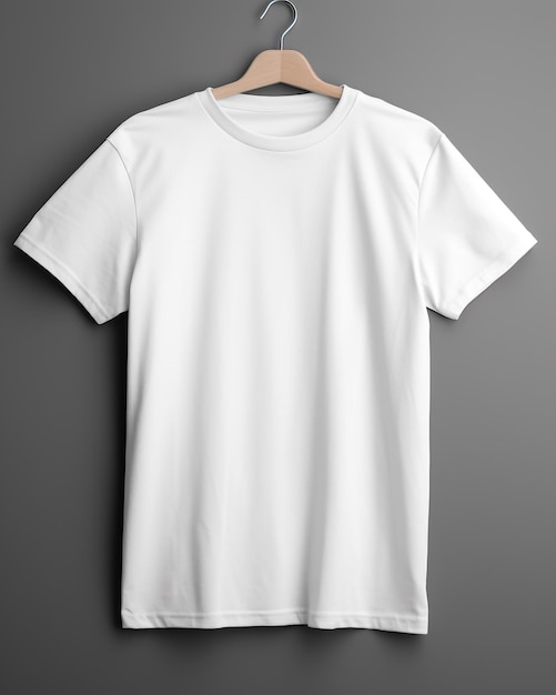 blank white tshirt mockup front view