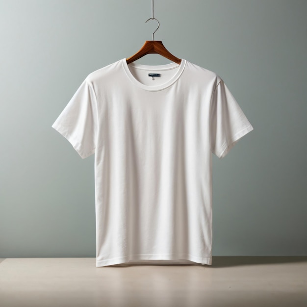 Premium AI Image | Blank white tshirt mockup on white wall background