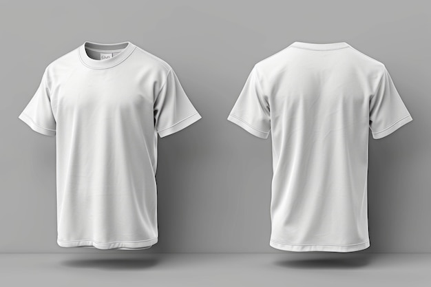 Blank white tshirt template Front and back views