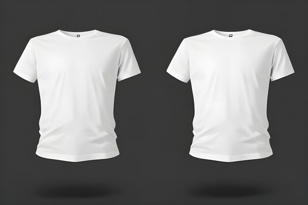 Photo blank white tshirt vector mockup with short sleeves