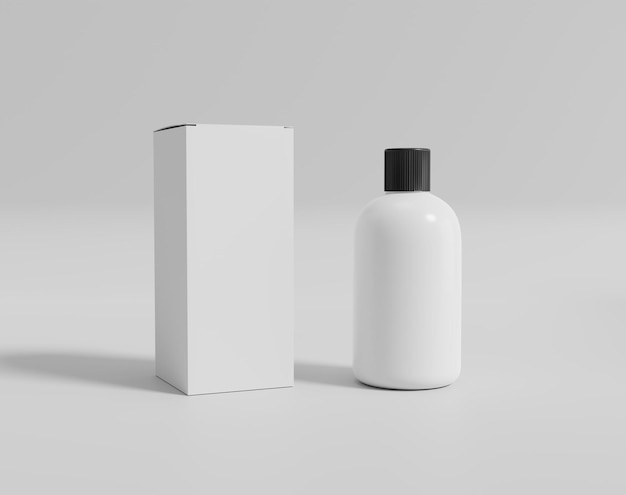 The blank white water bottle in the empty background, 3d rendering, 3d illustration