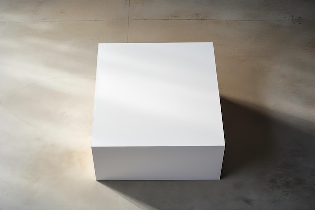 Photo blank white wide cardboard box