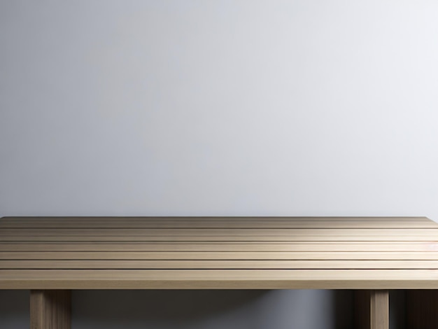 製品の展示やプレゼンテーションに使用される白い木製のテーブルテクスチャの背景