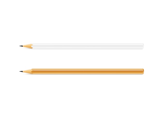 Blank white and yellow pencil  isolated