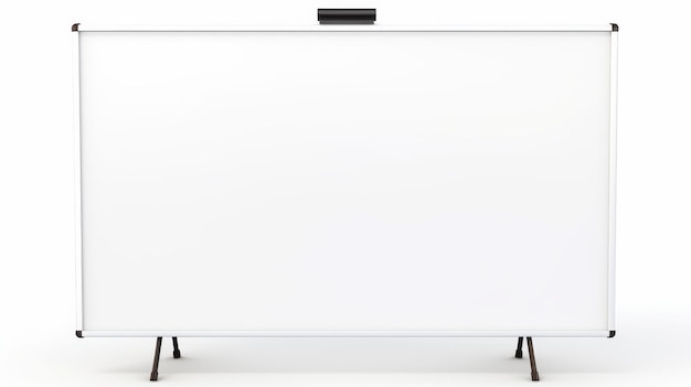 Photo blank whiteboard hanging on wall