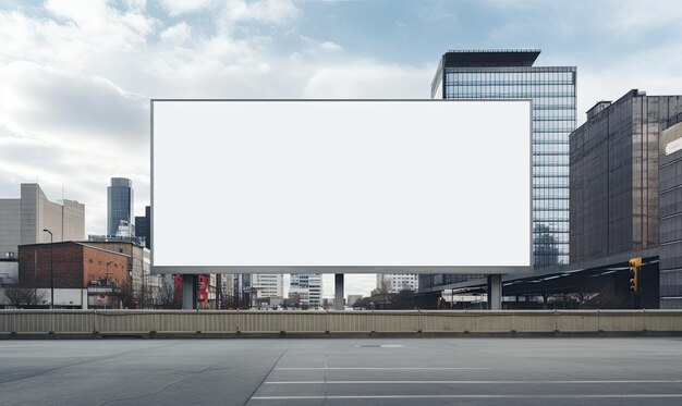 Photo blank wide billboard mockup