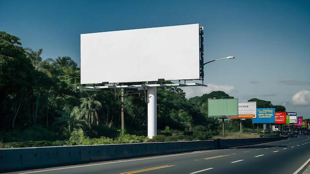 Blank wit billboard aan de kant van de weg