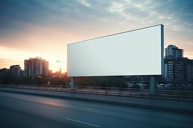 Blank wit billboard of display reclame onduidelijke achtergrond door generatieve ai