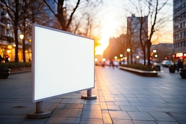 Foto blank wit billboard of display reclame onduidelijke achtergrond door generatieve ai