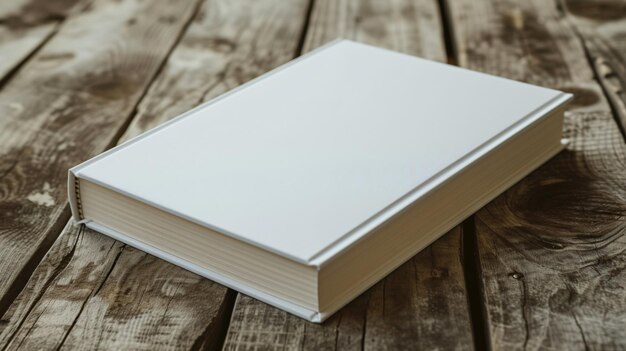 Foto blank wit boek op houten tafel