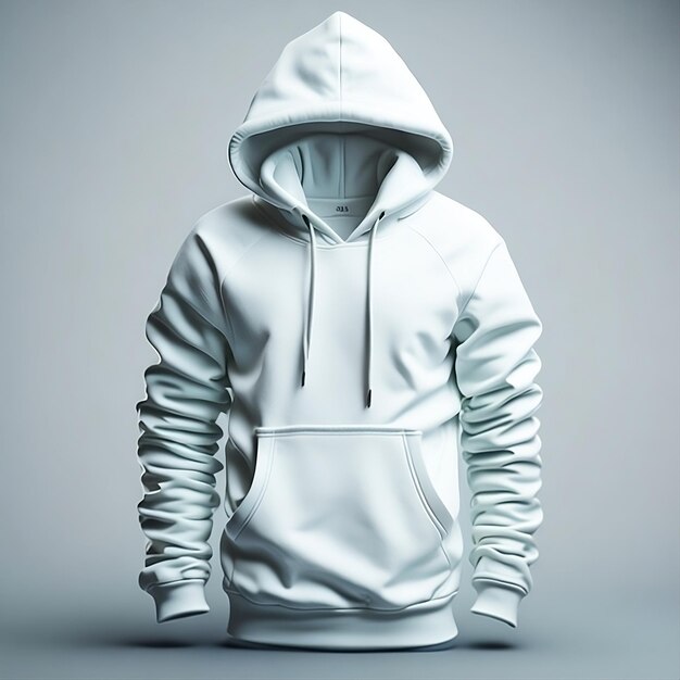 Blank wit hoodie sjabloon Hoodie sweatshirt lange mouwen met clipping pad