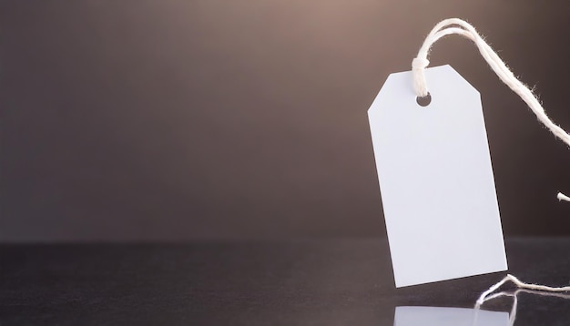 Blank wit papieren prijskaartje of geschenkkaartje met koord