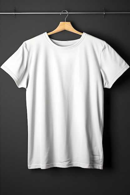 Blank Wit T-shirt Zwarte achtergrond